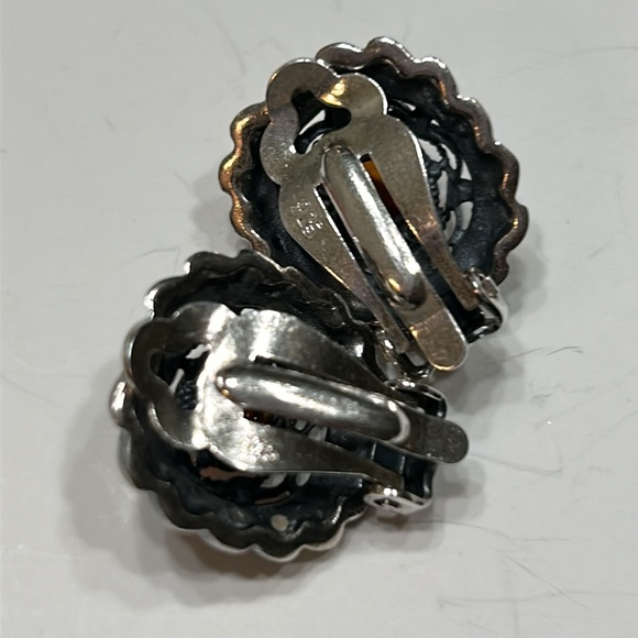 Vintage sterling silver Clip Earrings - Picture 6 of 8